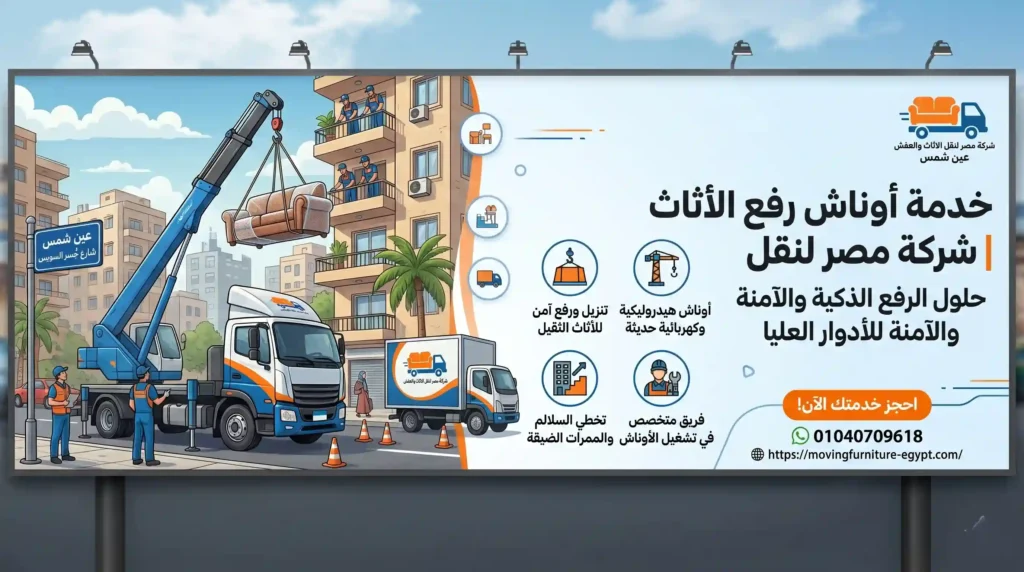 خدمات شركة نقل اثاث بعين شمس